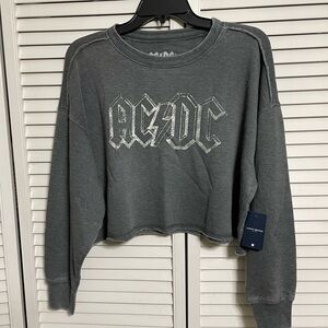 NWT Lucky Brand Women's Charcoal Cropped Sweatshirt